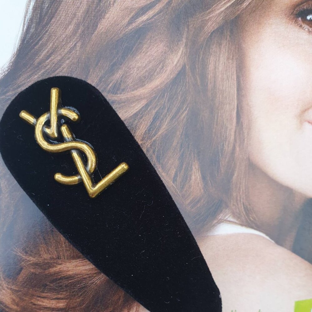 Women Black Velvet Hair Clip Pin Fashion Classic Formal Casual Accessory Gift